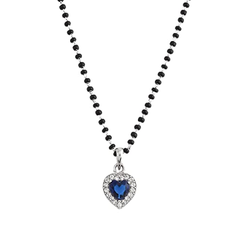 Heart Shaped Silver Mangalsutra Set, Timeless Elegance